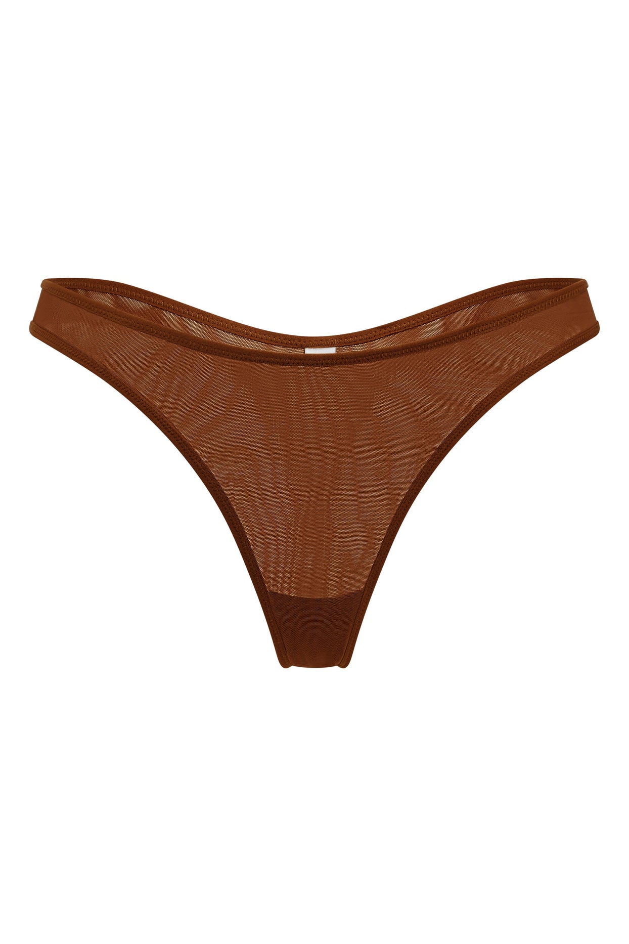 Soft Mesh Thong in Chestnut