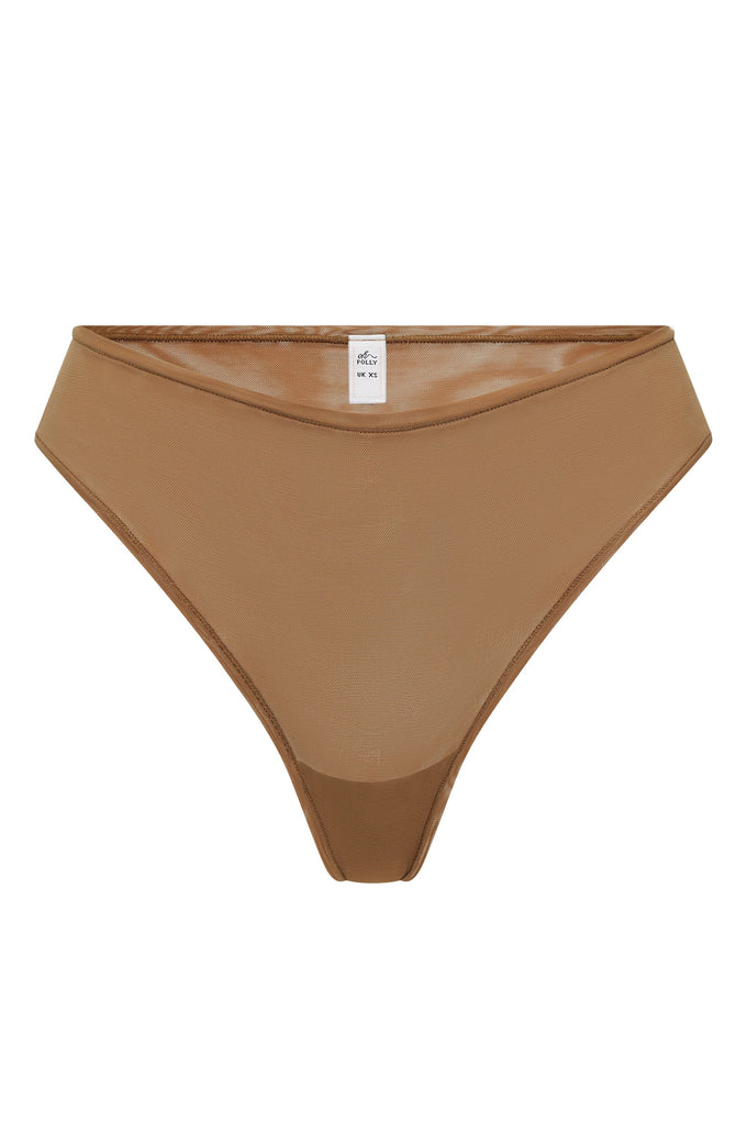 Soft Mesh Brief in Almond