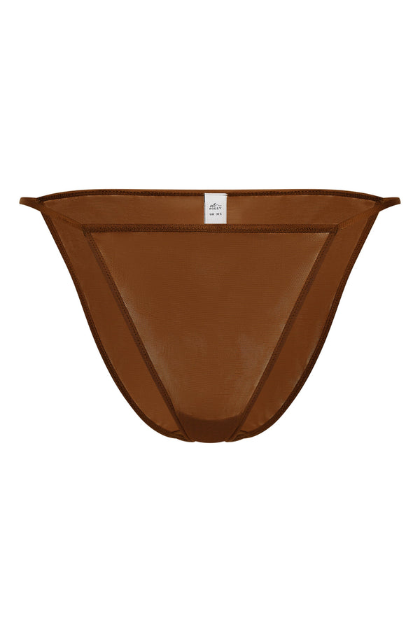 Soft Mesh String Bikini in Chestnut - 2