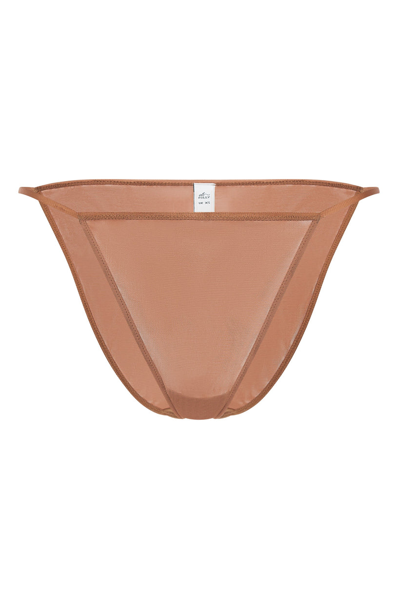 Soft Mesh String Bikini in Honey - 2