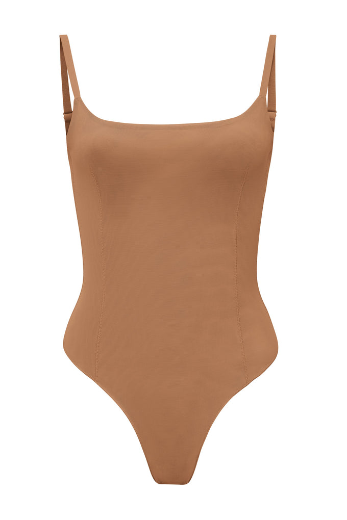 Soft Mesh Bodysuit in Honey