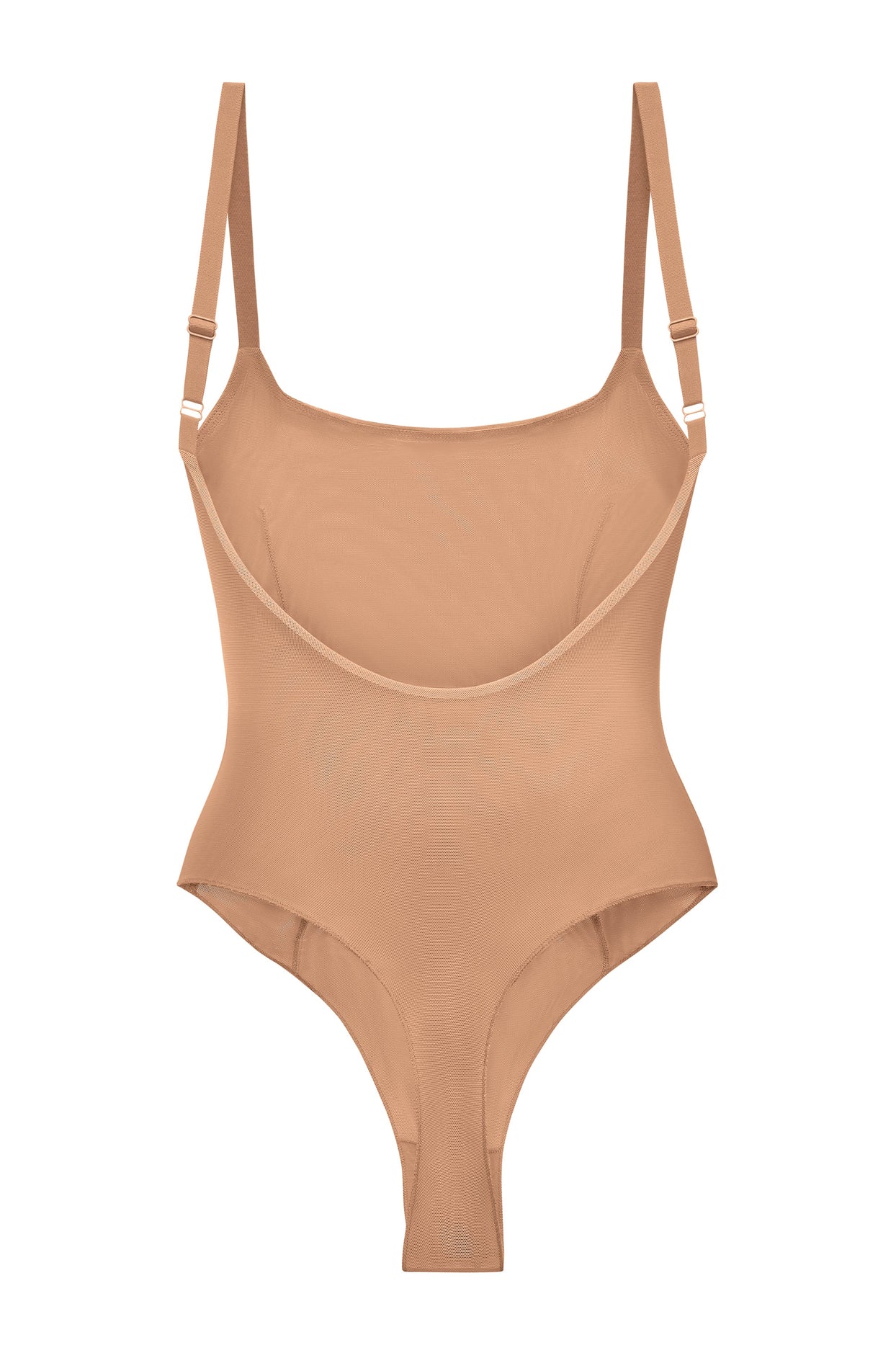 Soft Mesh Bodysuit in Warm Peach