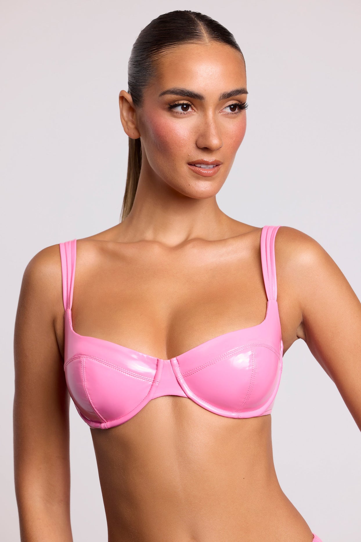 Vinyl Underwired Bralette in Pink