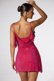 Onlhyaci S L Frill Long Aop Dress Pink Icing Aop Big Red
