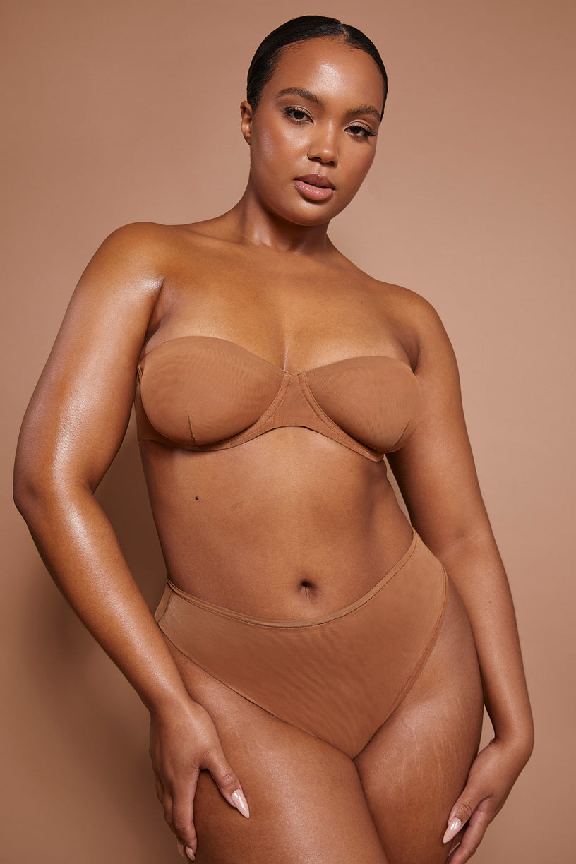 Soft Mesh High Waisted Knicker in Almond - 1