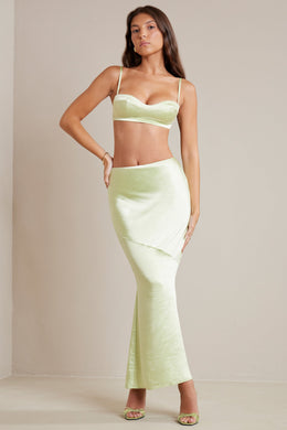 Satin Soft Cup Bralette in Lime