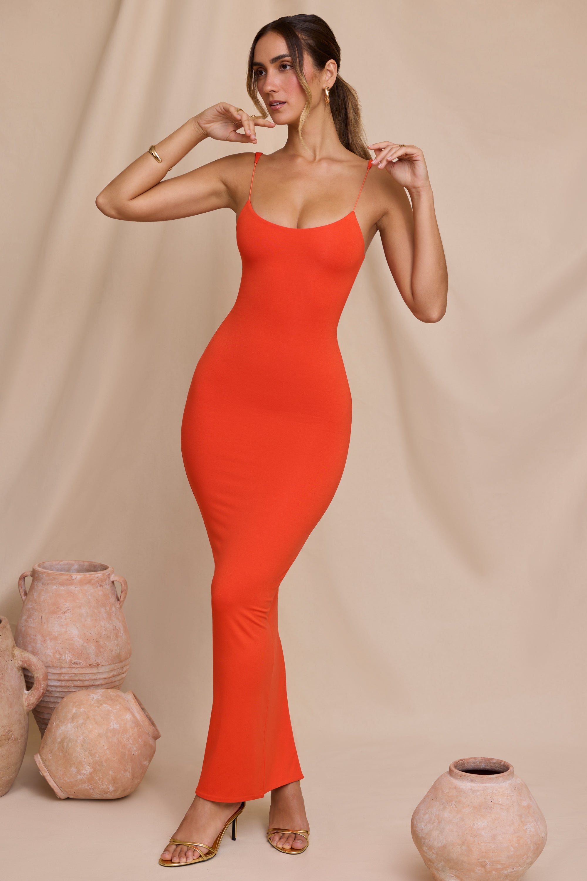 Tangerine orange hot sale dress