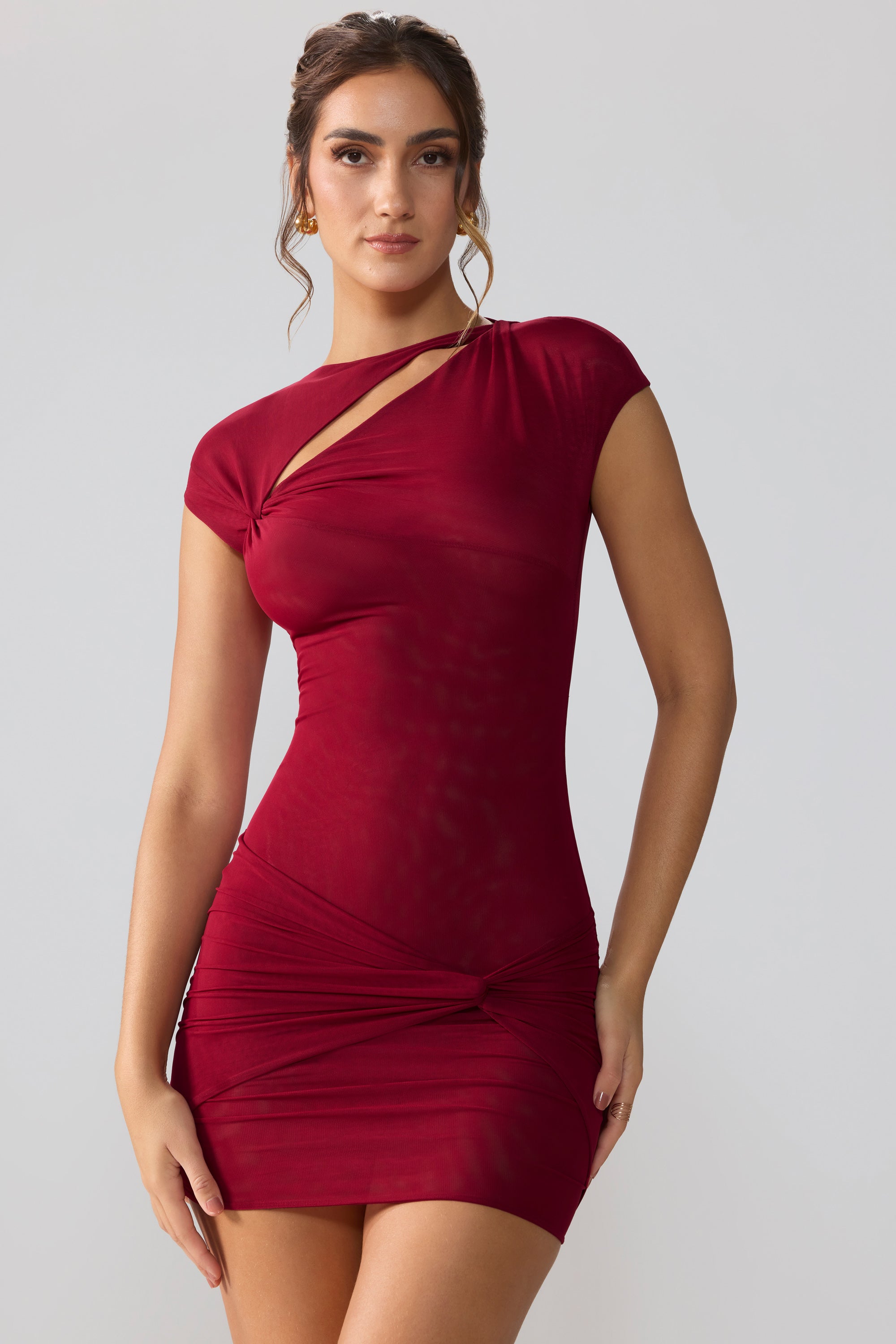 Maroon cut hot sale out dress