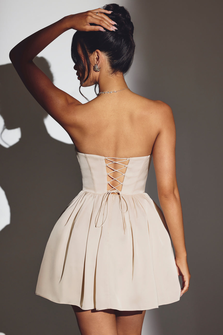 Corset Tulle Mini Dress in Ivory