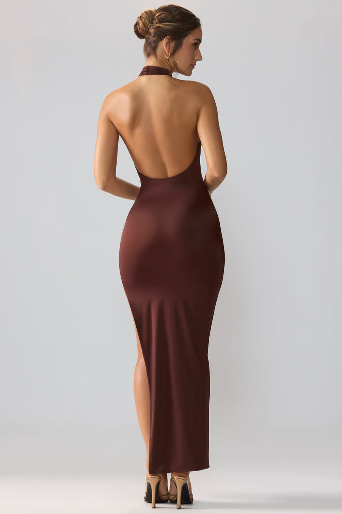Kristelle Mini Dress - Low Back Halter Dress in Black
