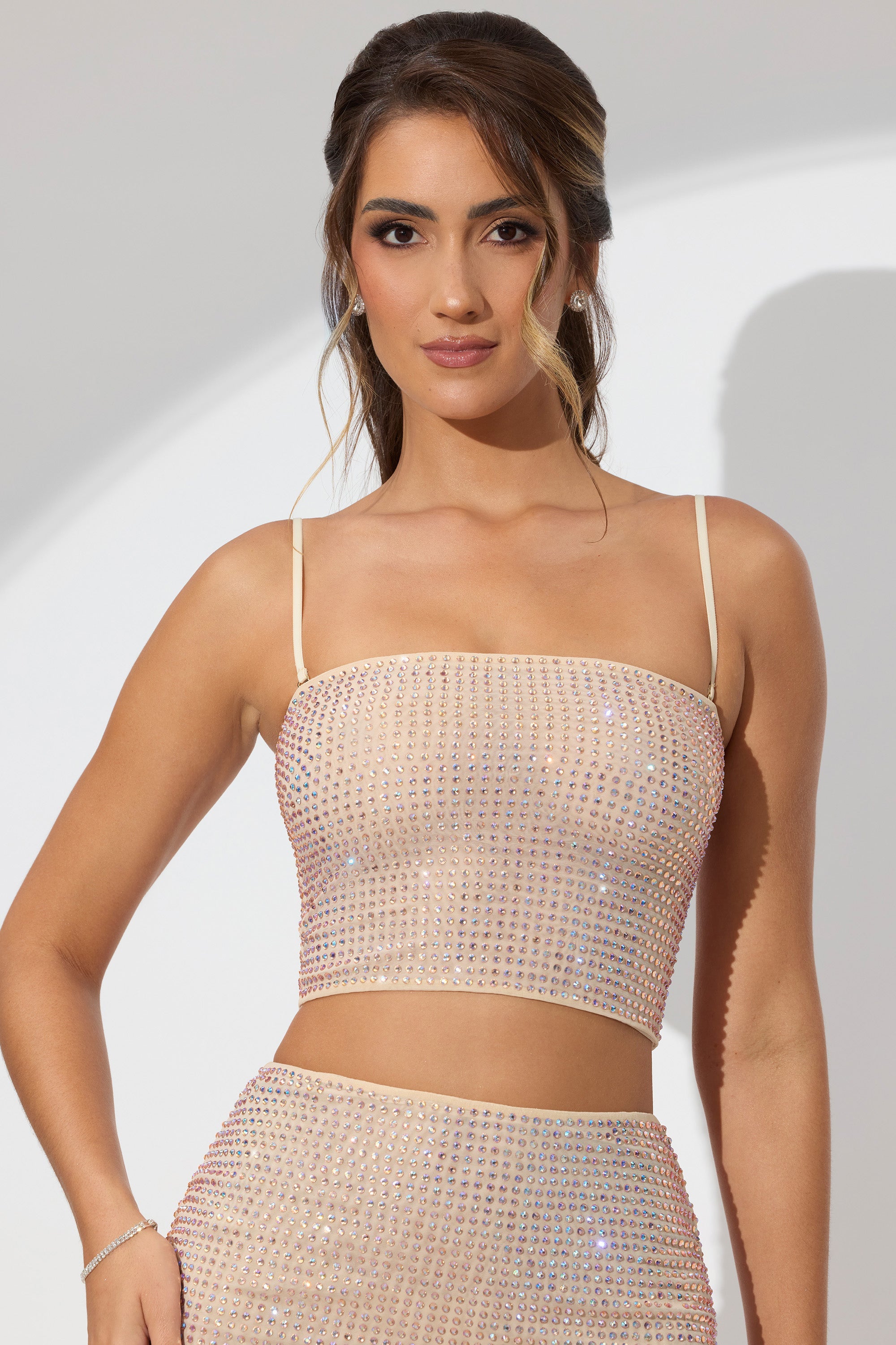 Strapless flowy 2025 crop top