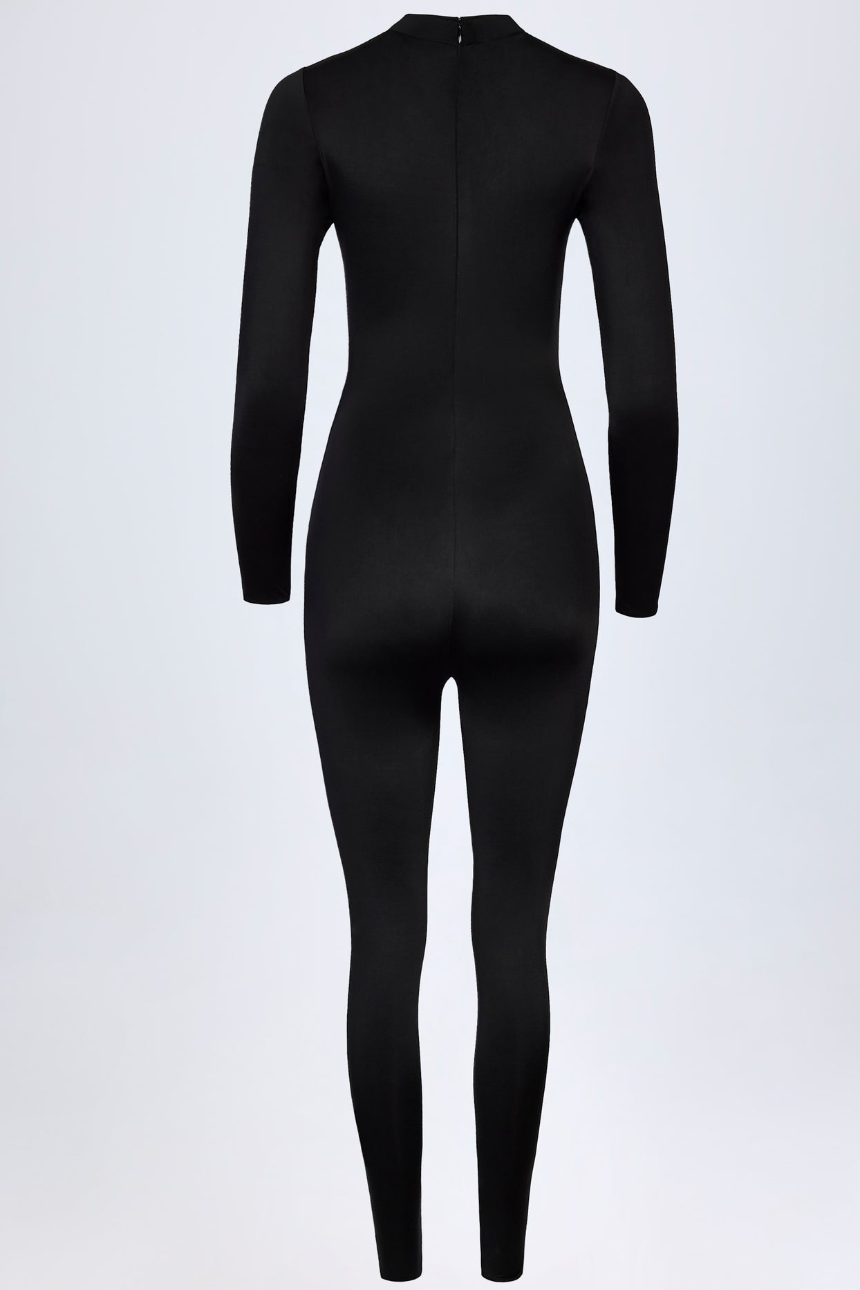 High Neck Long Sleeve Jumpsuit in Black - 6
