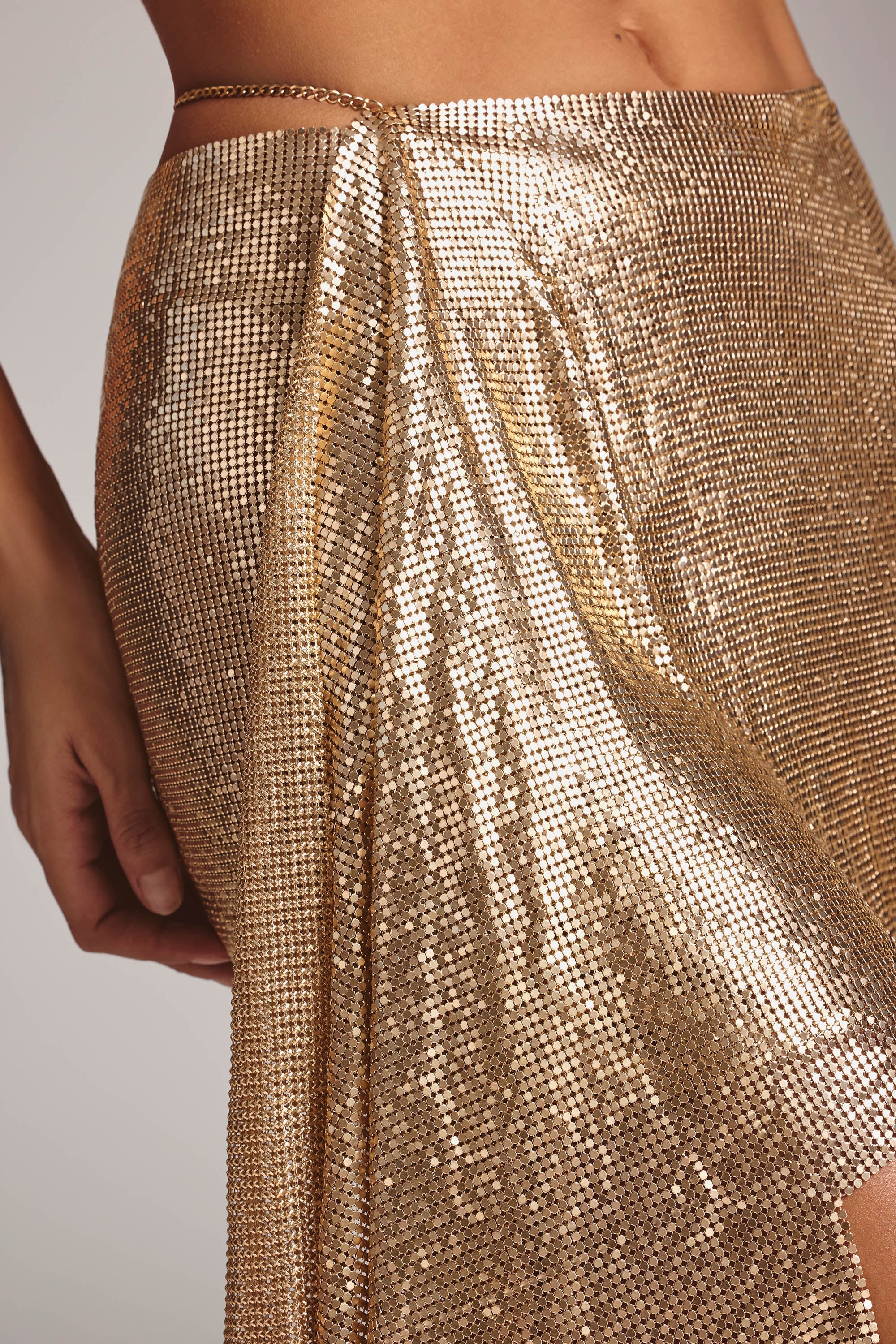 High waisted hotsell gold skirt