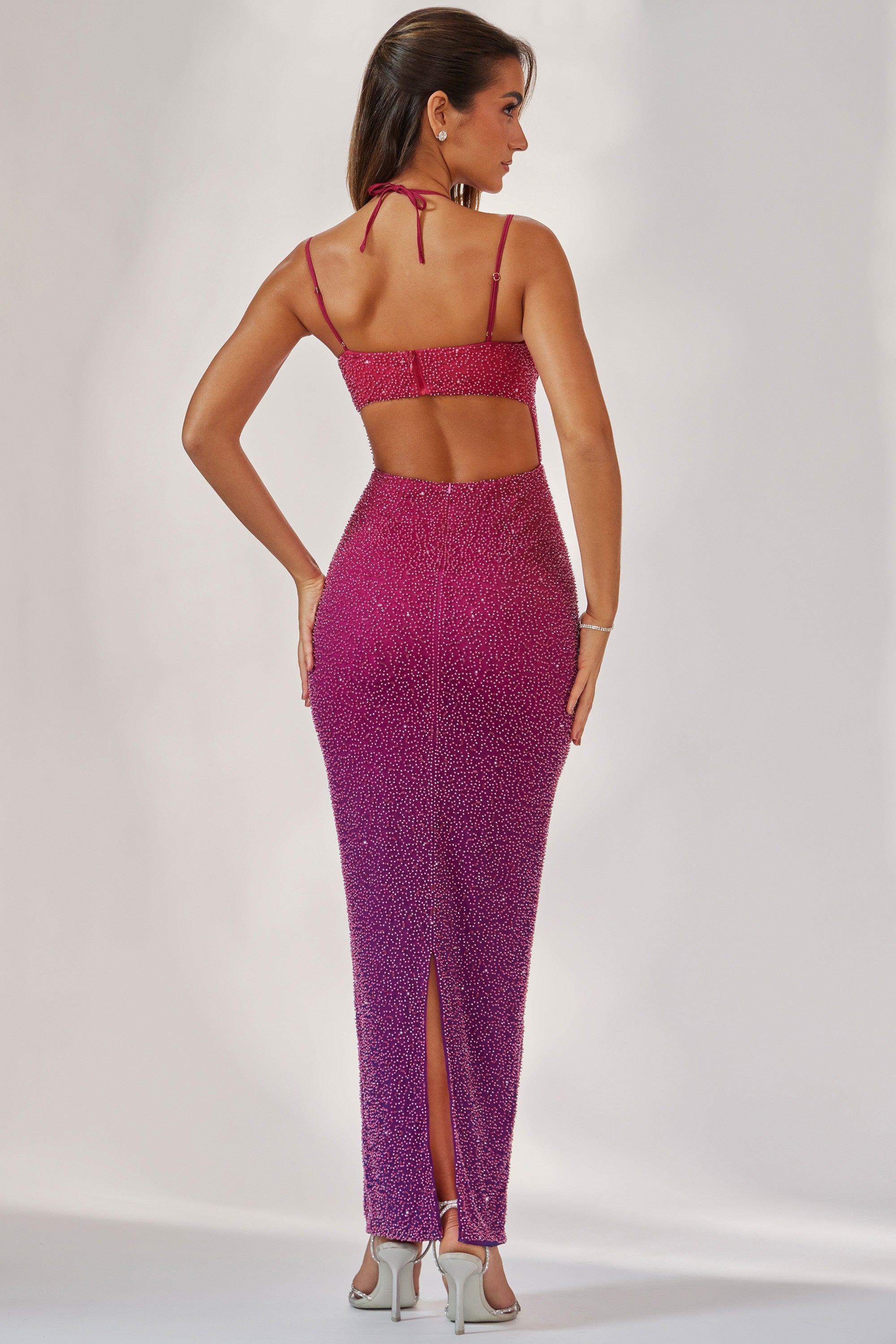 Pink and shop purple maxi dress