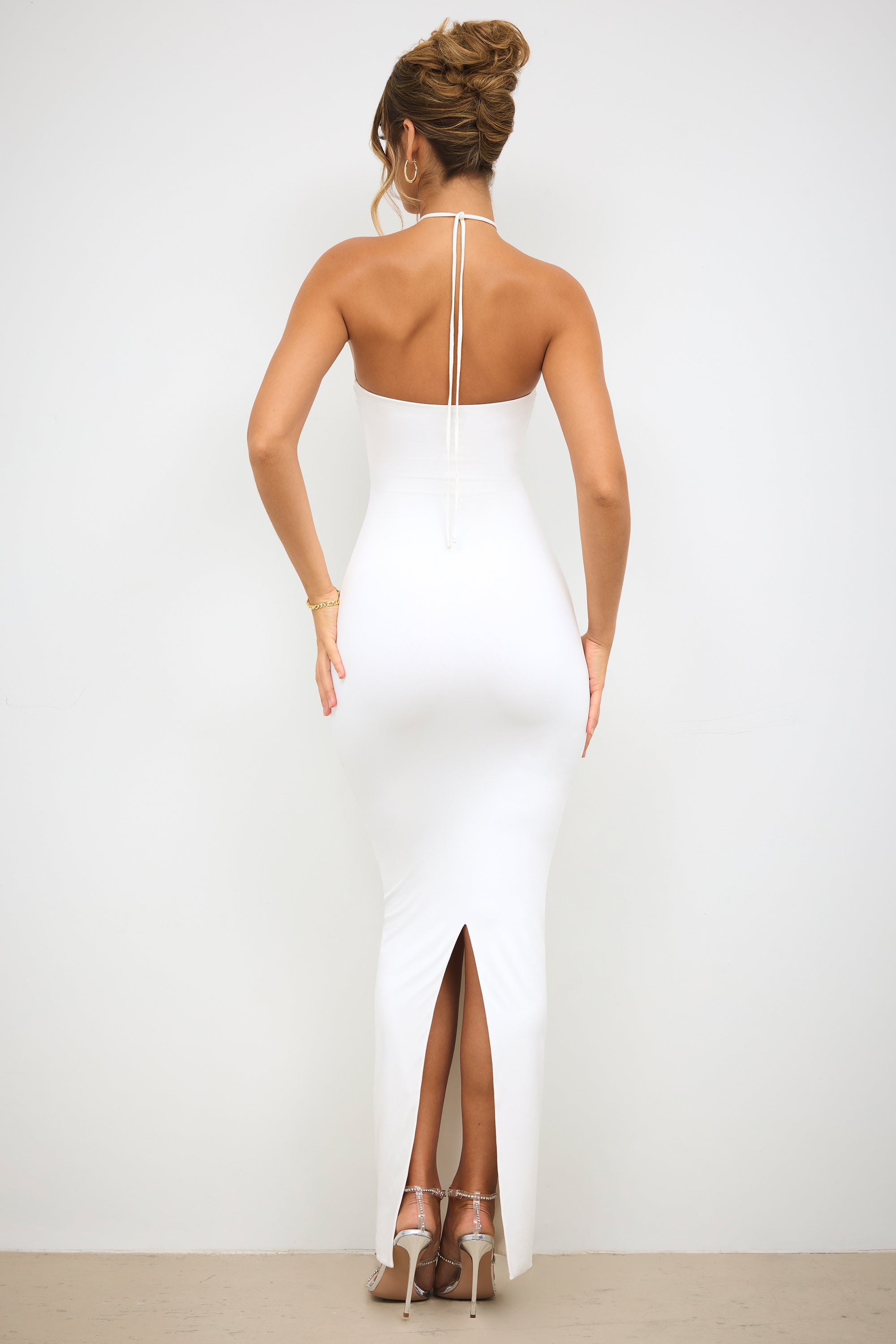 Slinky white hot sale maxi dress