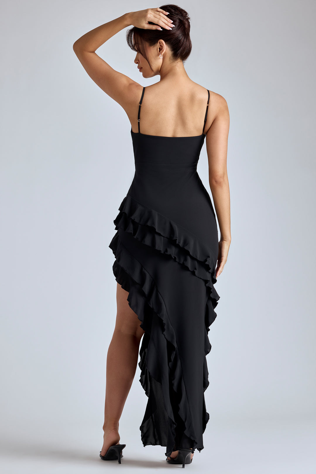 Aurelie Panelled Ruffle Evening Gown in Black – Oh Polly AU
