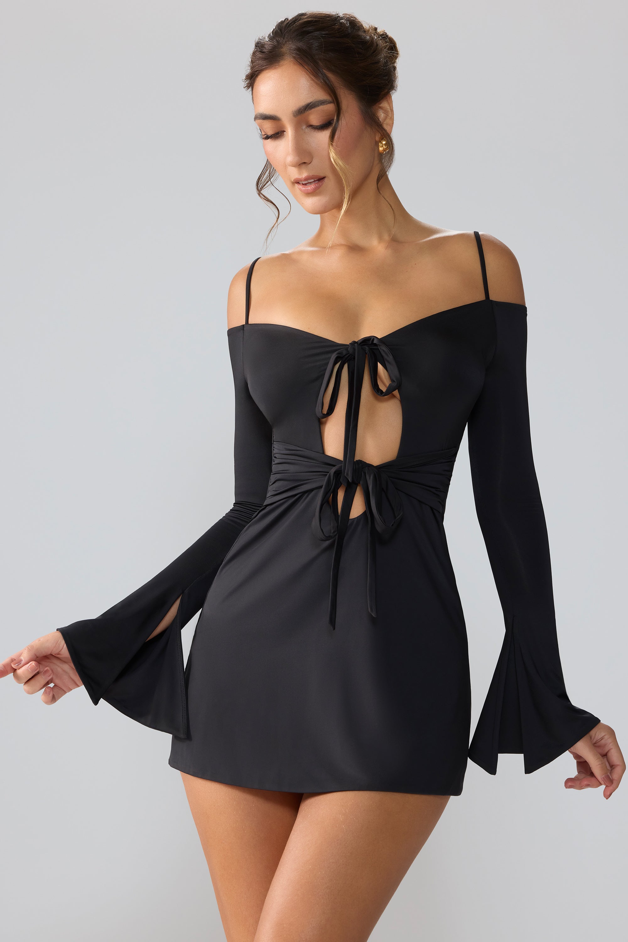 Slinky black hot sale dress