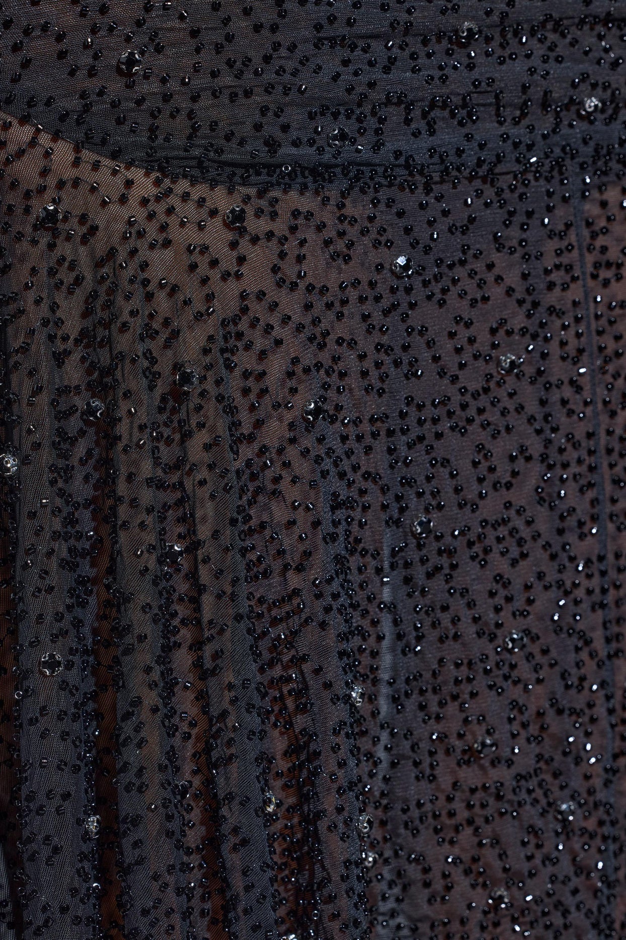 Embellished Handkerchief Hem Skirt in Black - 10