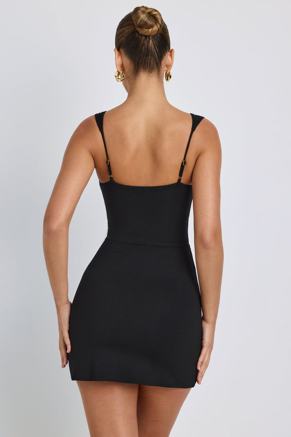 Modal Sweetheart Neckline Bodycon Mini Dress in Black - 2