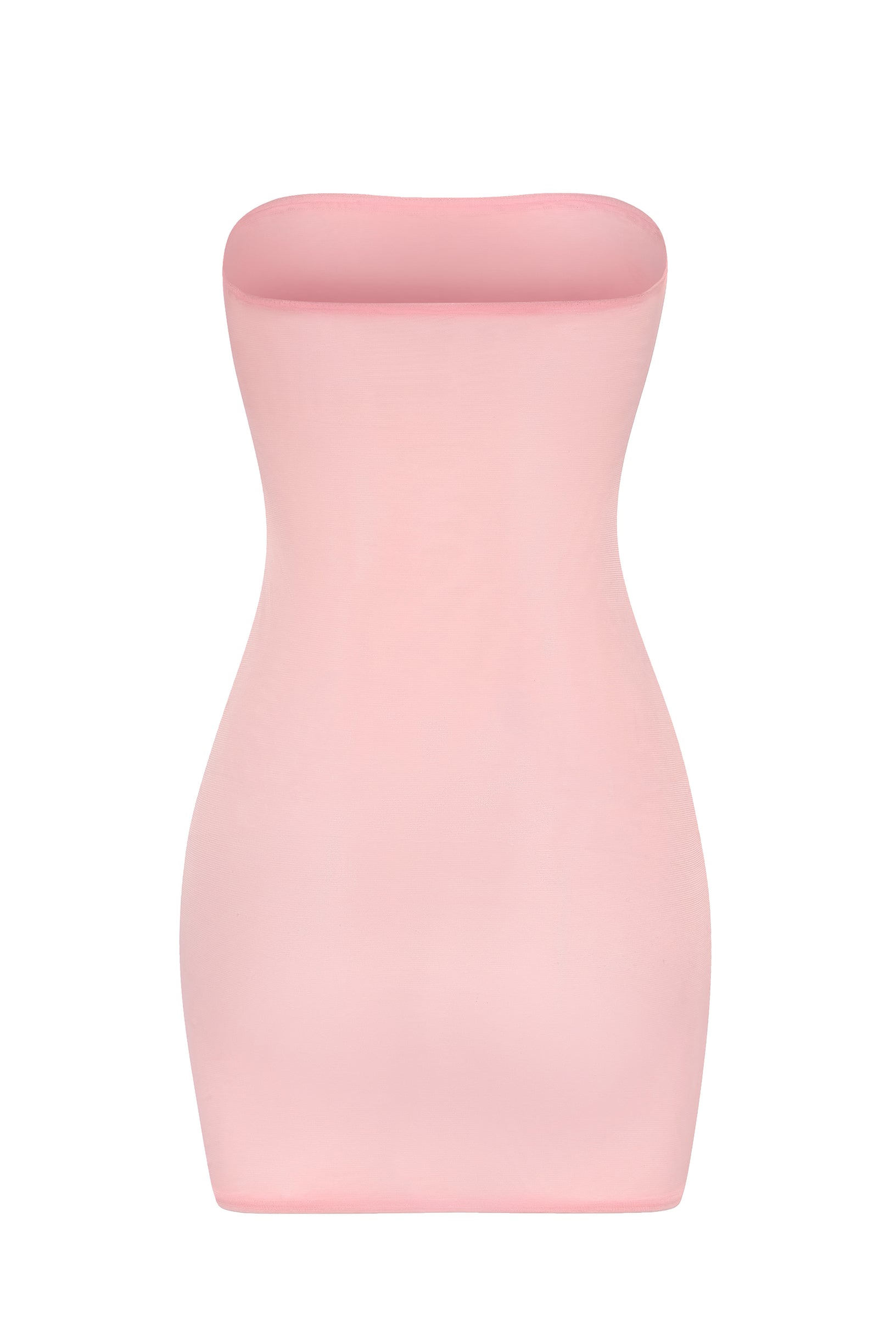 Soft Sheer-Mesh Bandeau Mini Slip Dress in Pink - 2