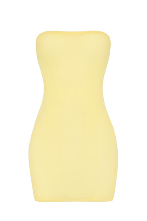 Soft Mesh Mini Slip Dress in Yellow