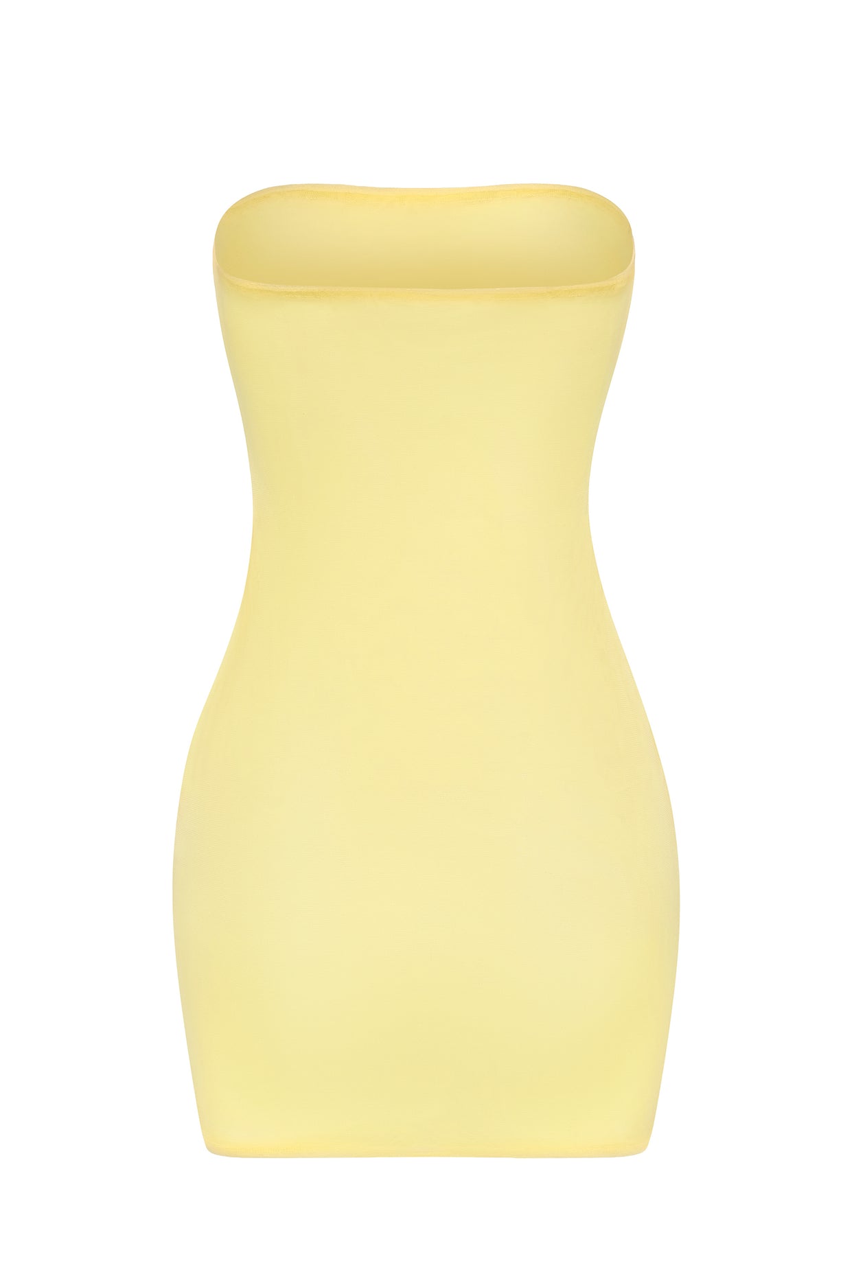 Soft Sheer-Mesh Bandeau Mini Slip Dress in Yellow - 2