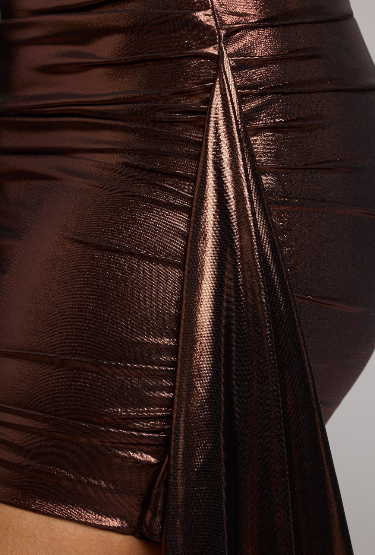 cut out metallic jersey mini dress in copper bronze Sweetheart Neck Mini Bodycon Dress In Bronze Metallic Coated Denim | EGO CA