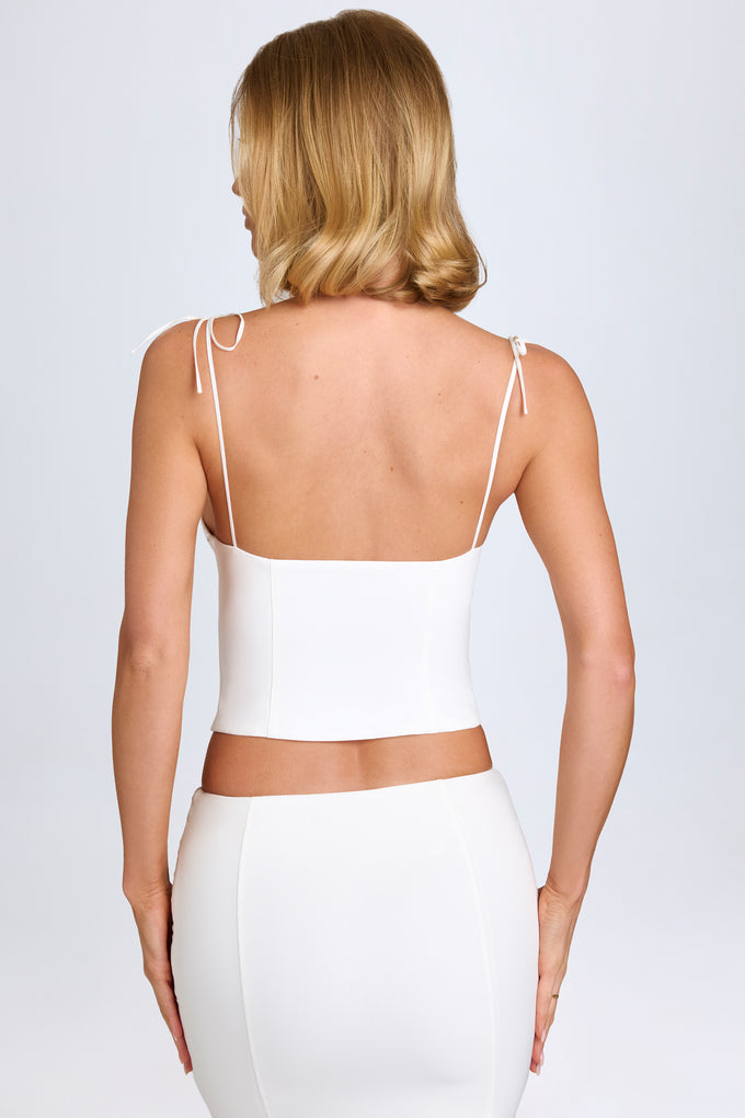 Lace-Trim Camisole Top in White