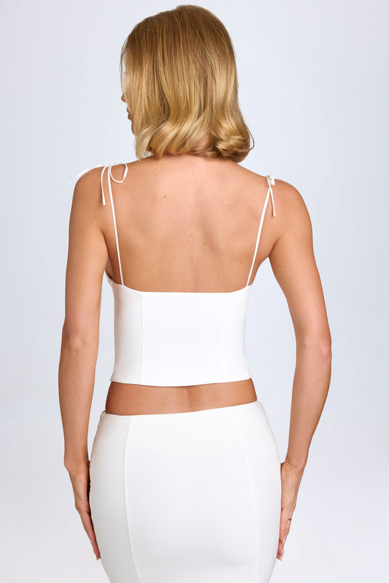 Lace-Trim Camisole Top in White