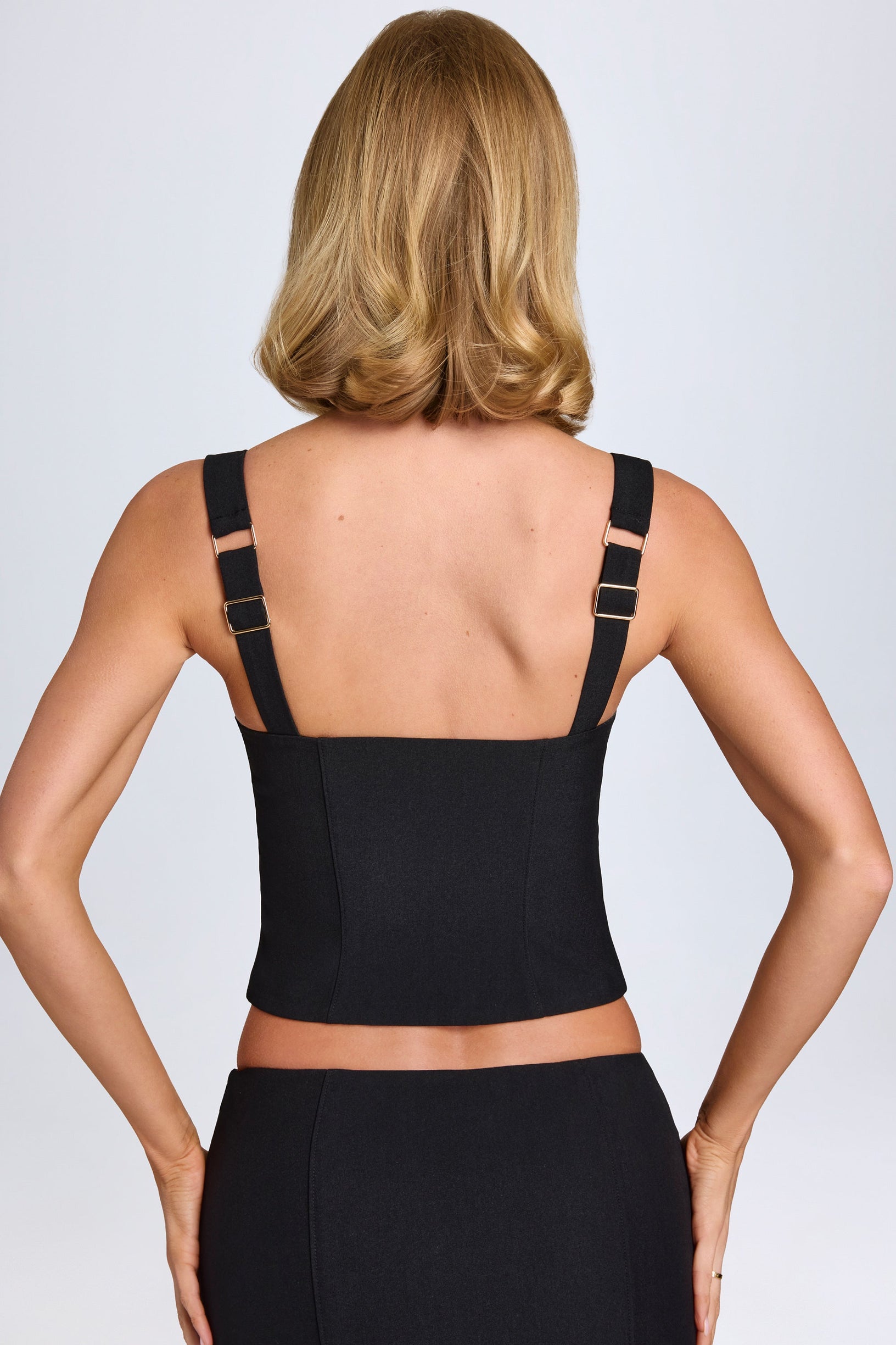 Hook-And-Eye Corset Top in Black - 2