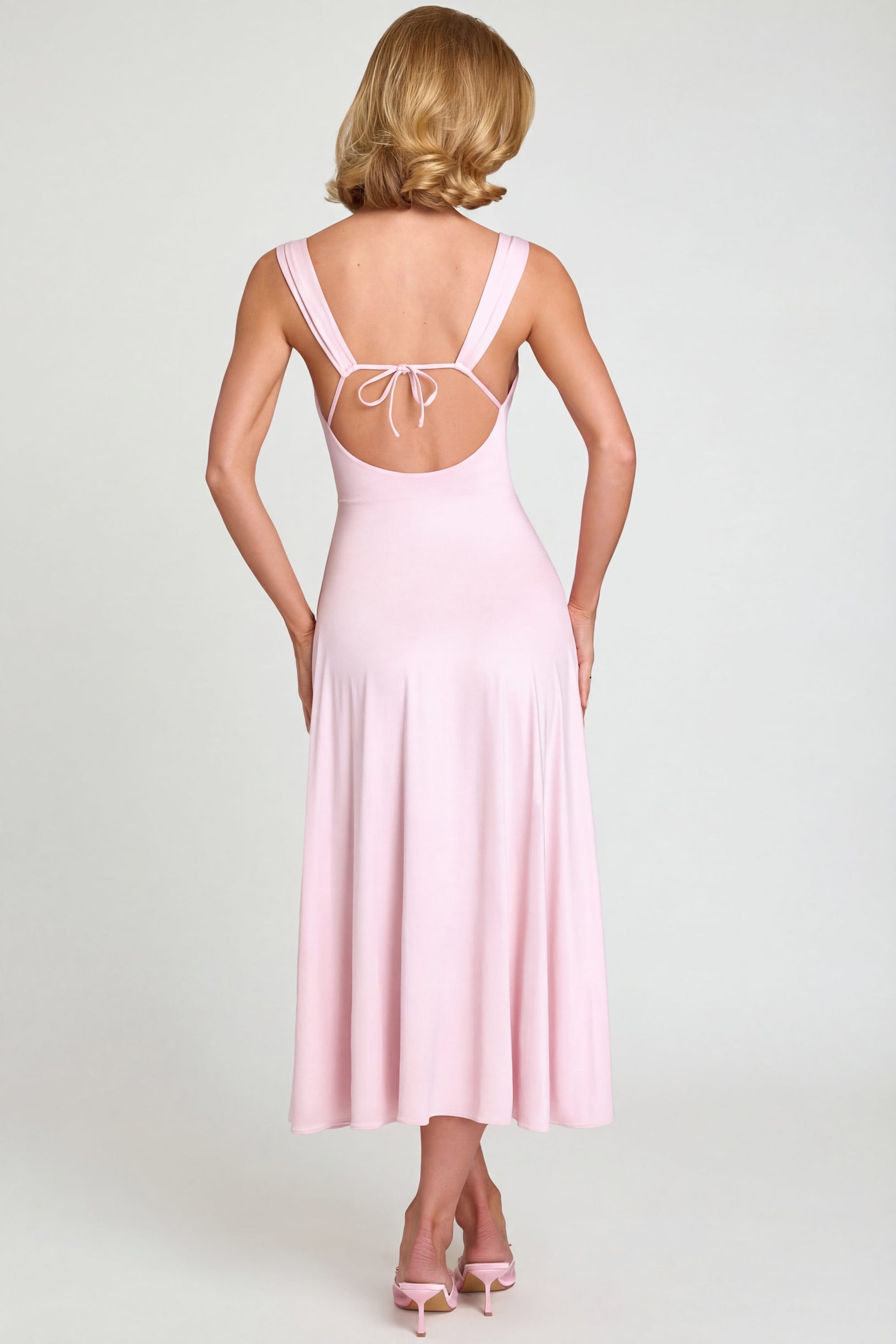 Sweetheart-Neck Ruched Midaxi Dress in Blush - 2