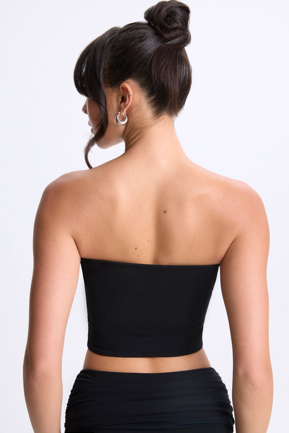 Twist-Front Bandeau Top in Black