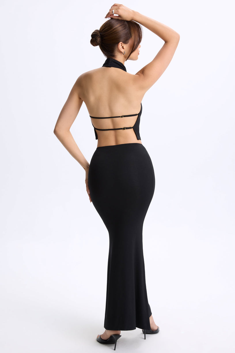 Modal Low-Rise Maxi Skirt in Black - 2