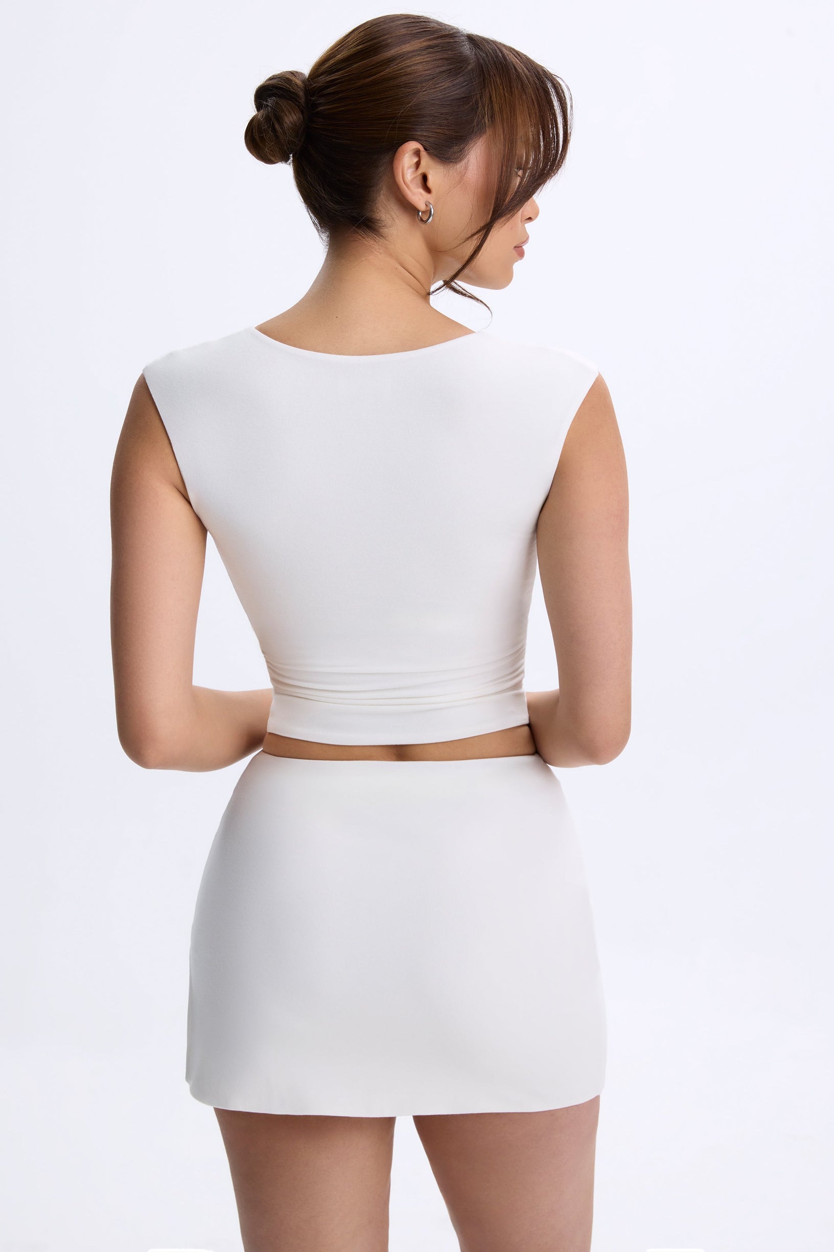 Modal Mid-Rise Micro Mini Skirt in White - 2