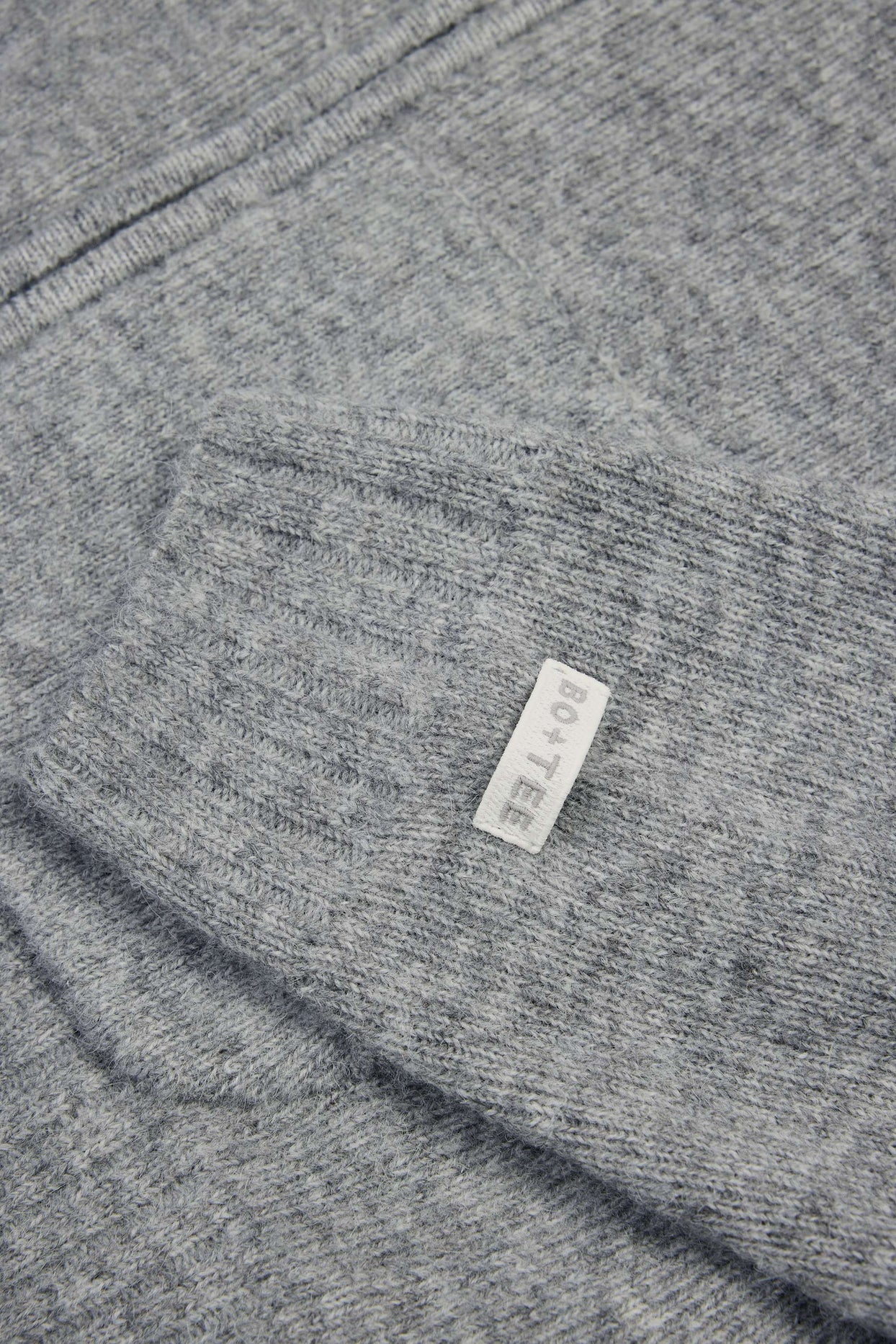 Soft Knit Zip-Up Cropped Hoodie in Grey - 5