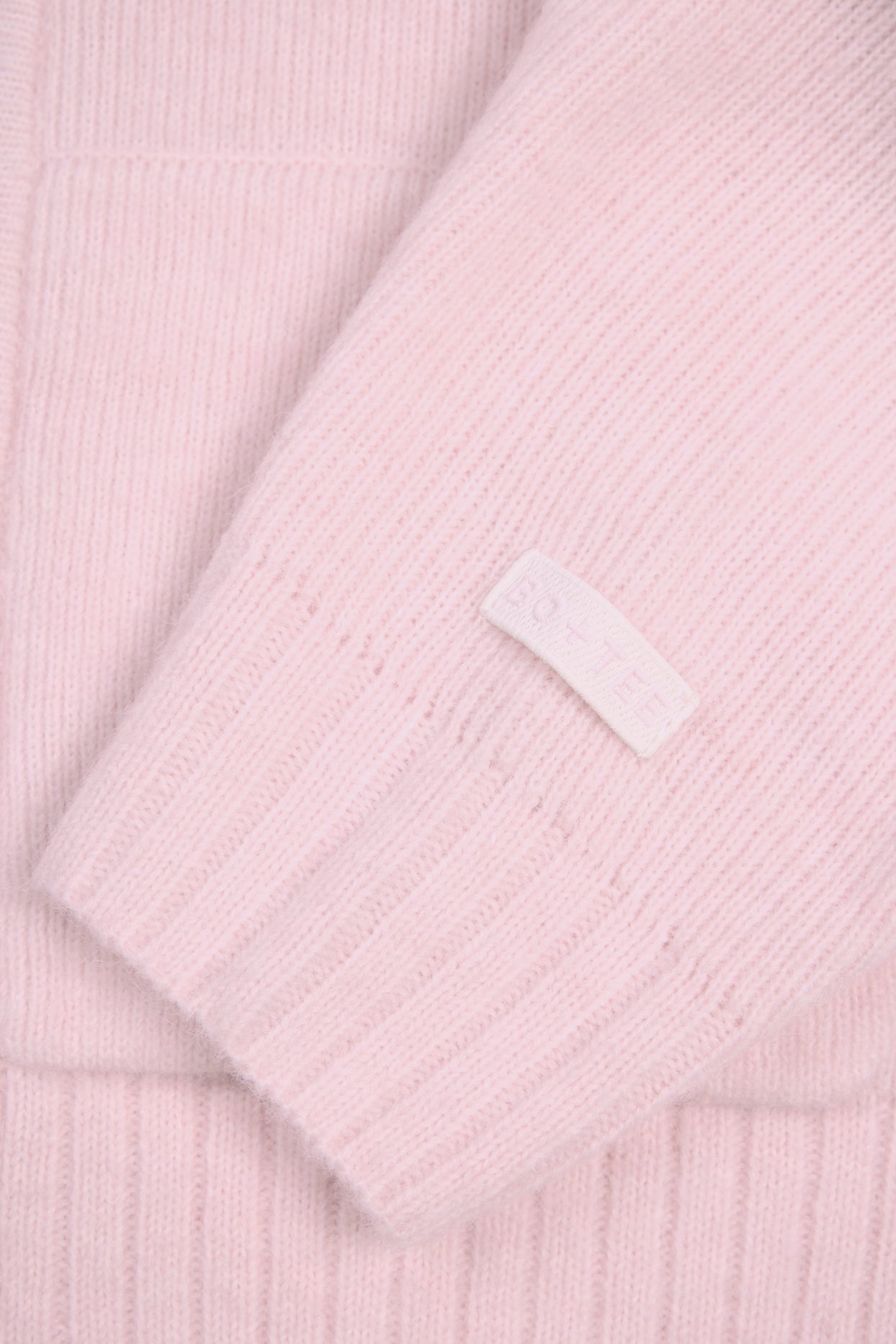 Soft Knit Zip-Up Cropped Hoodie in Soft Pink - 5