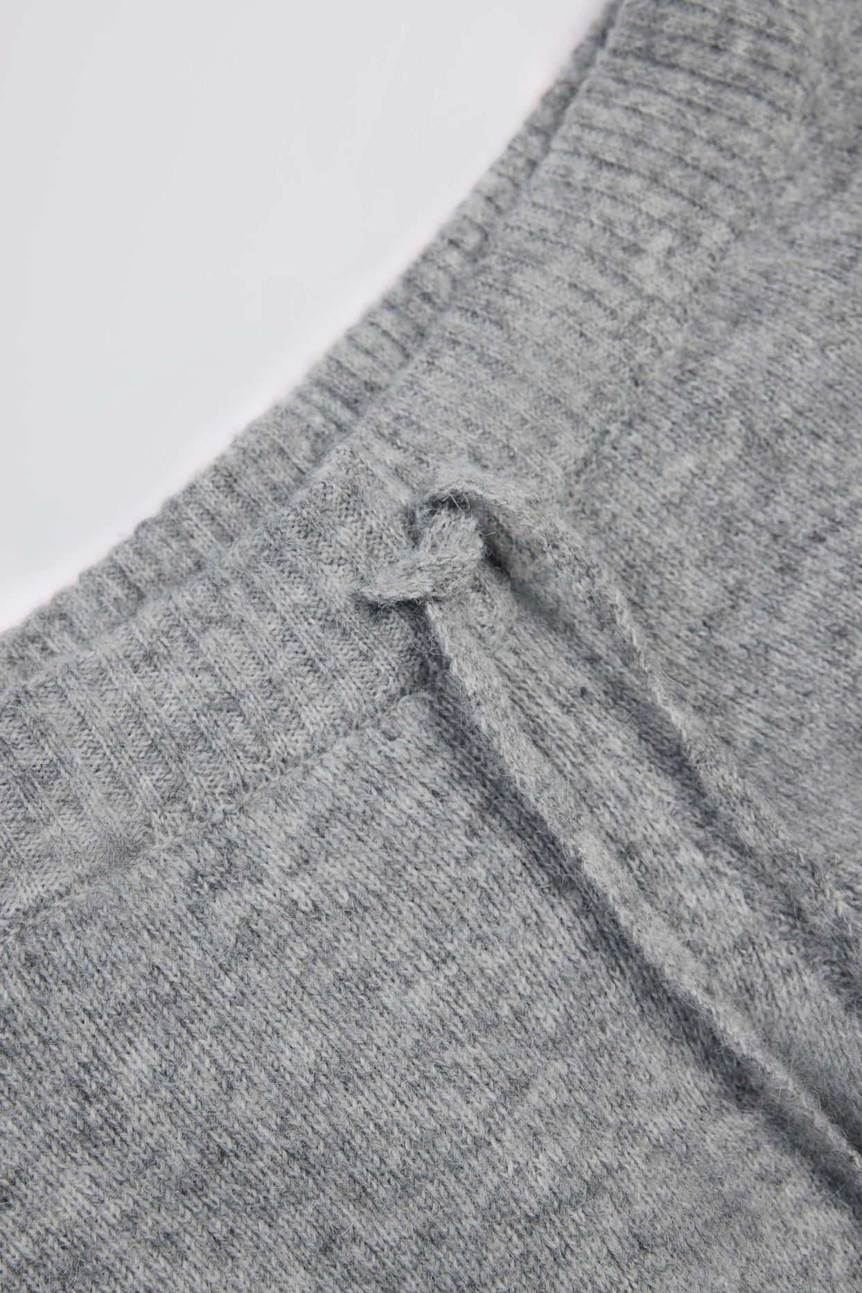 Knit Mid-Rise Wide-Leg Joggers in Grey - 5