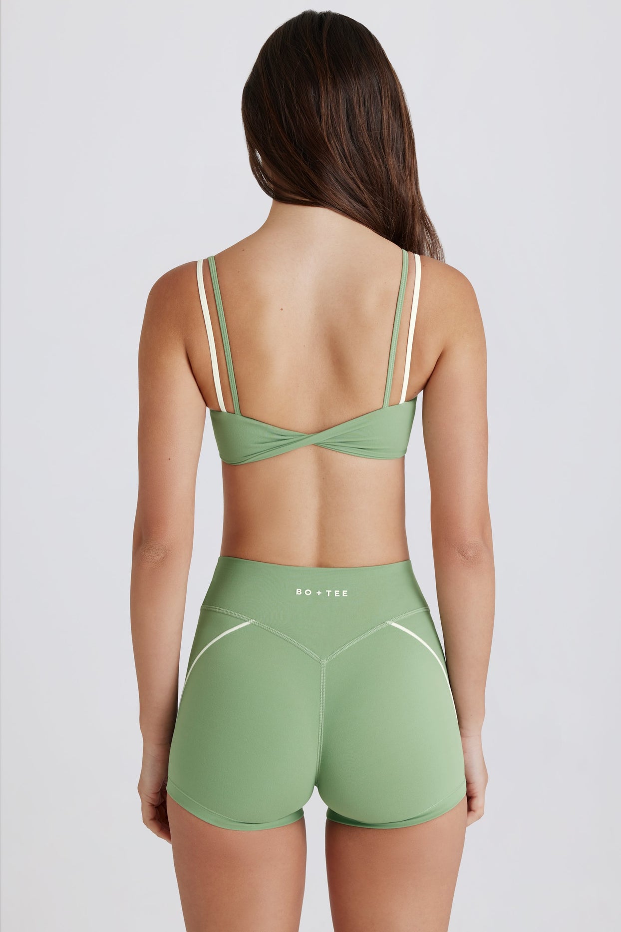 Soft Active Twist-Front Mini Shorts in Jade - 2