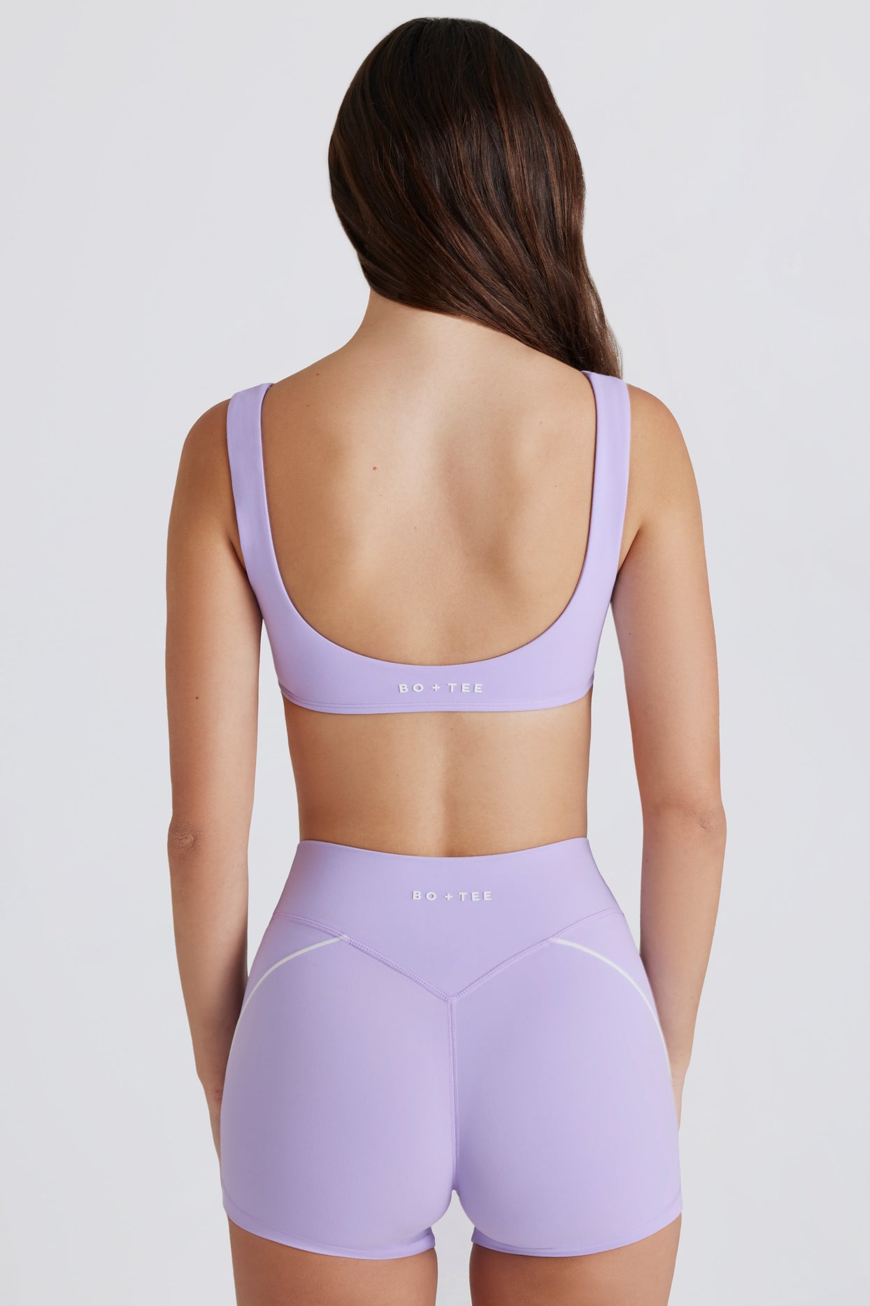 Soft Active Twist-Front Mini Shorts in Lilac - 3