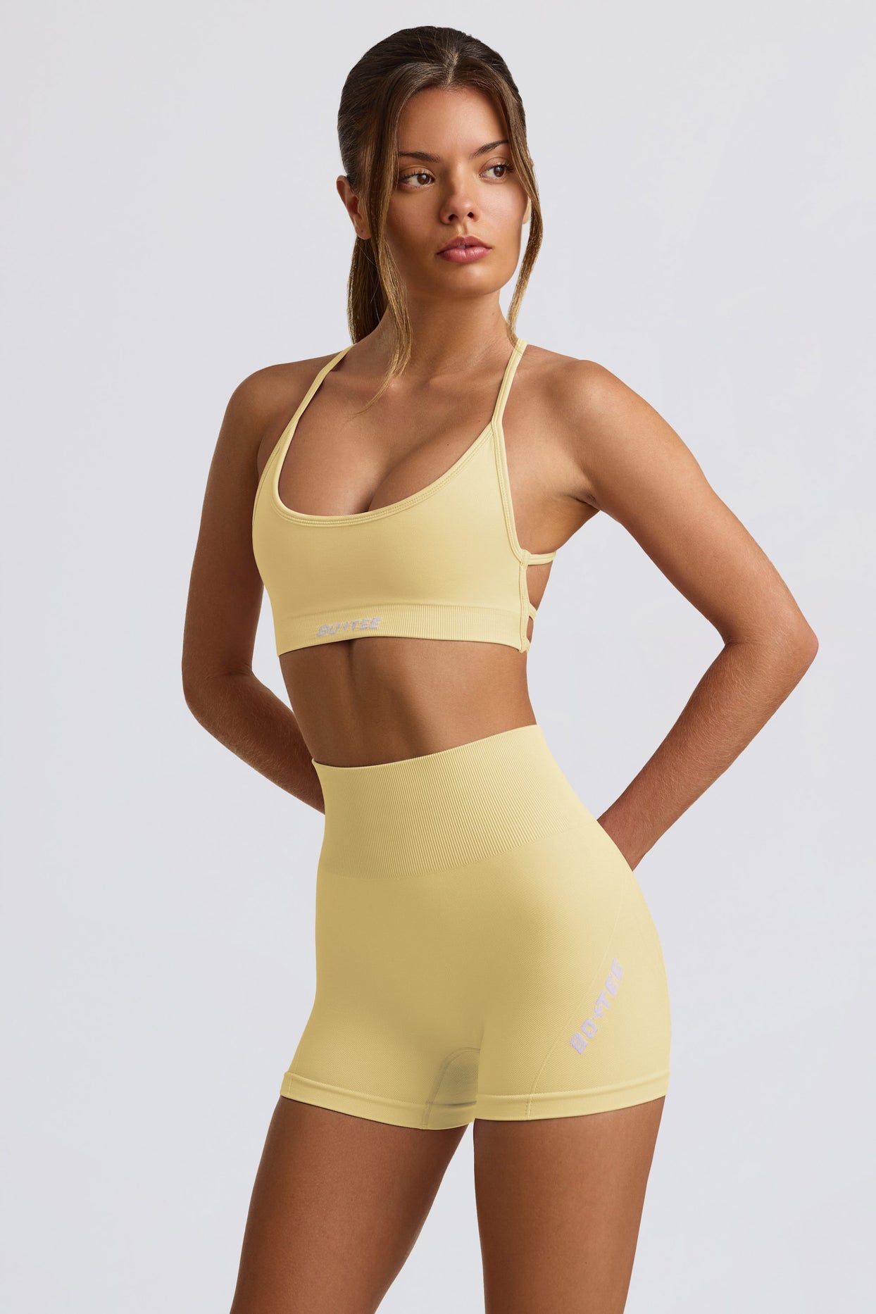 Super Sculpt Seamless Mini Shorts in Butter - 3