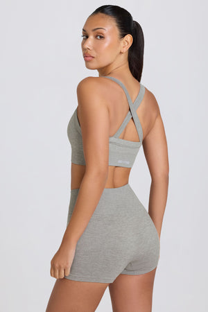 Super Sculpt Seamless Mini Shorts in Grey Marl