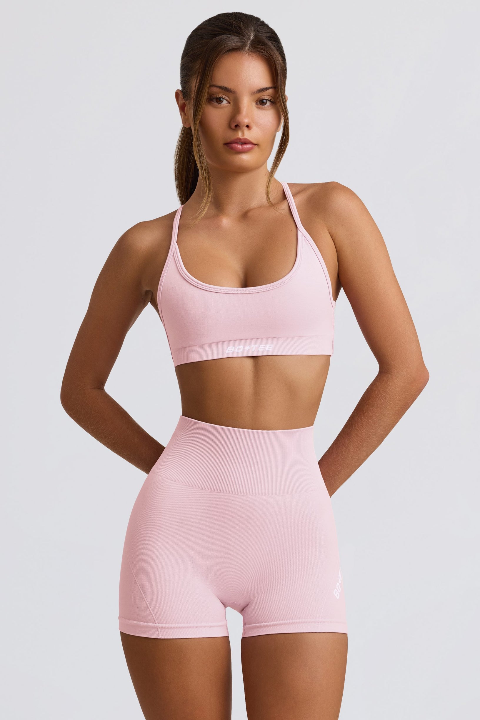 Super Sculpt Seamless Mini Shorts in Soft Pink - 1