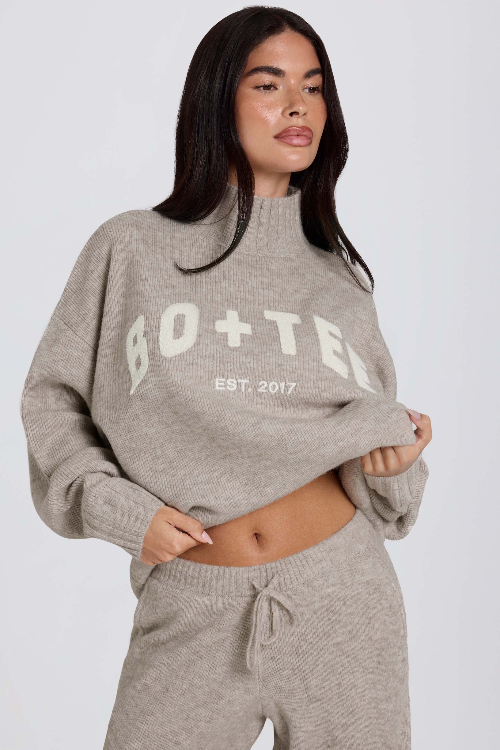 Soft Knit Oversized Jumper in Oatmeal - 1