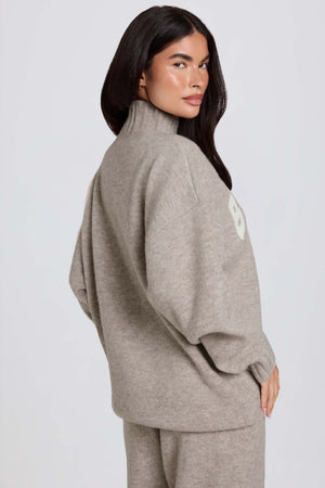 Soft Knit Oversized Jumper in Beige