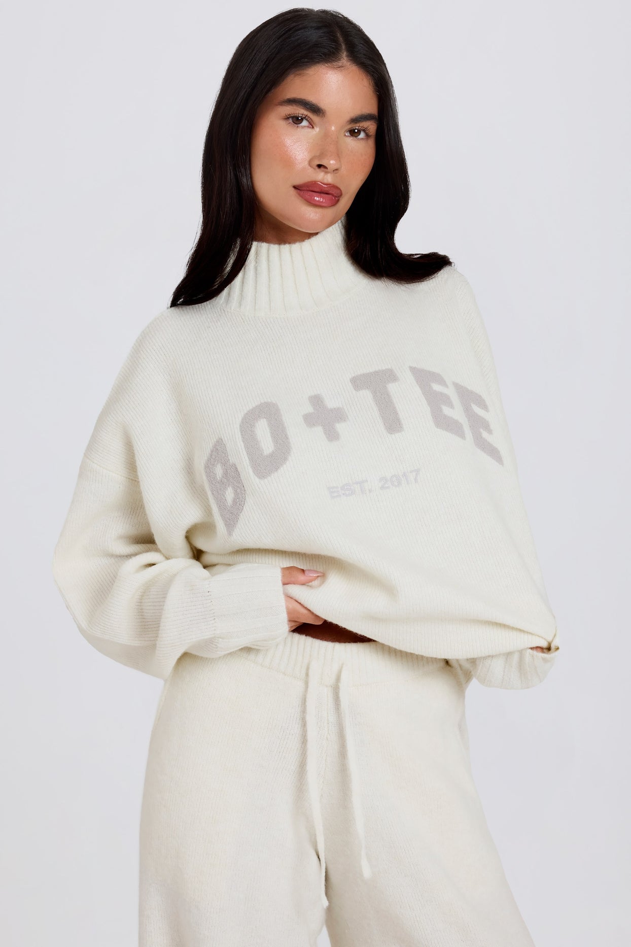 Soft Knit Oversized Jumper in Coconut - 1