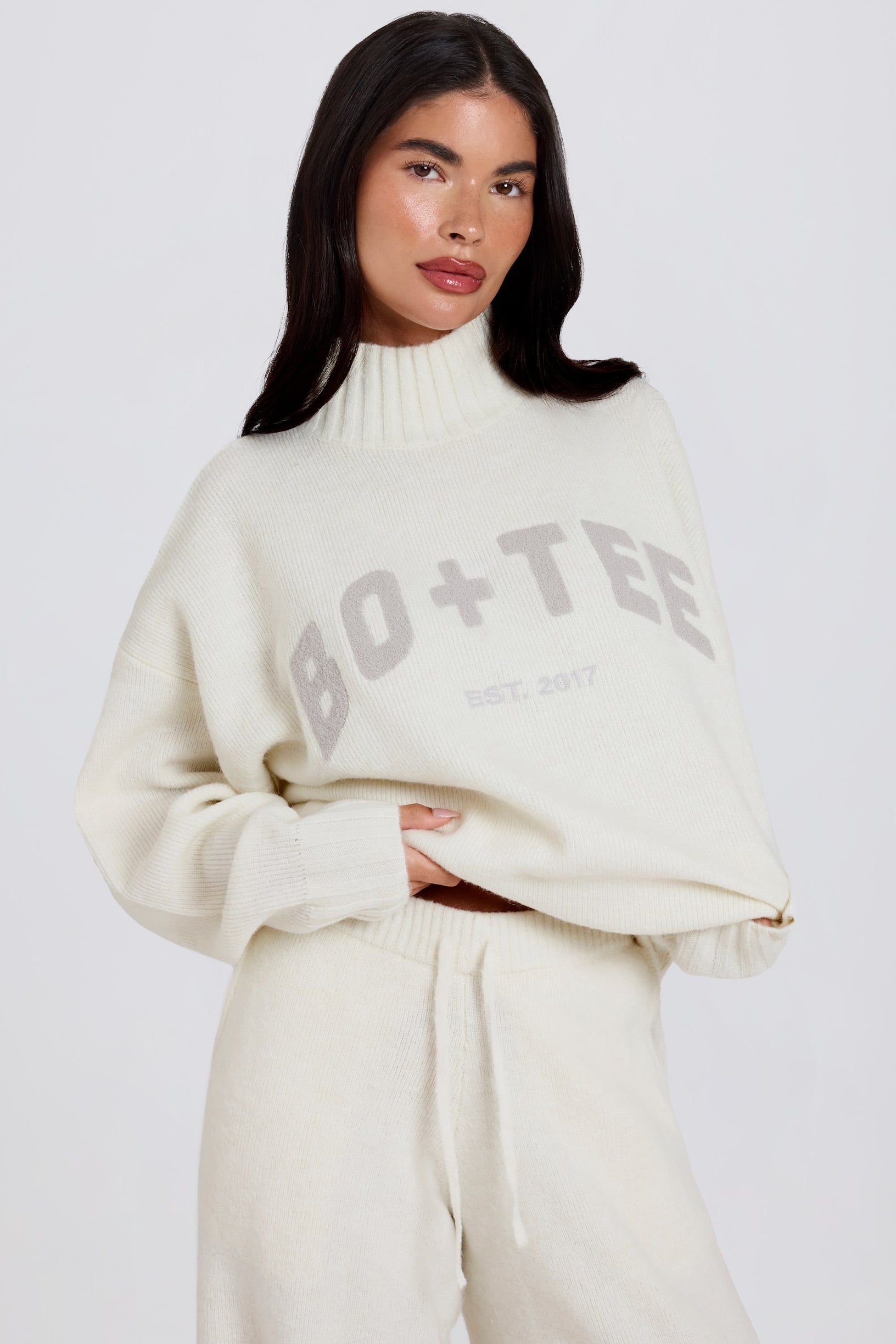 Soft Knit Oversized Jumper in Coconut - 1