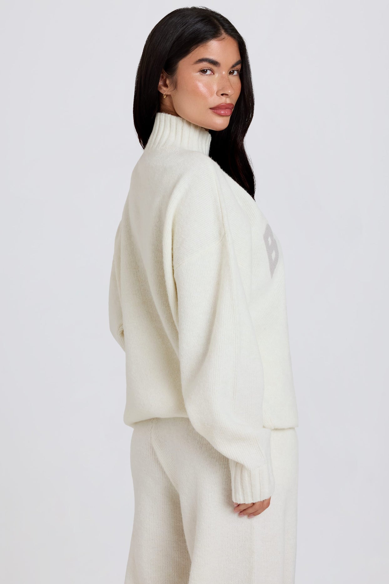 Soft Knit Oversized Jumper in Coconut - 2