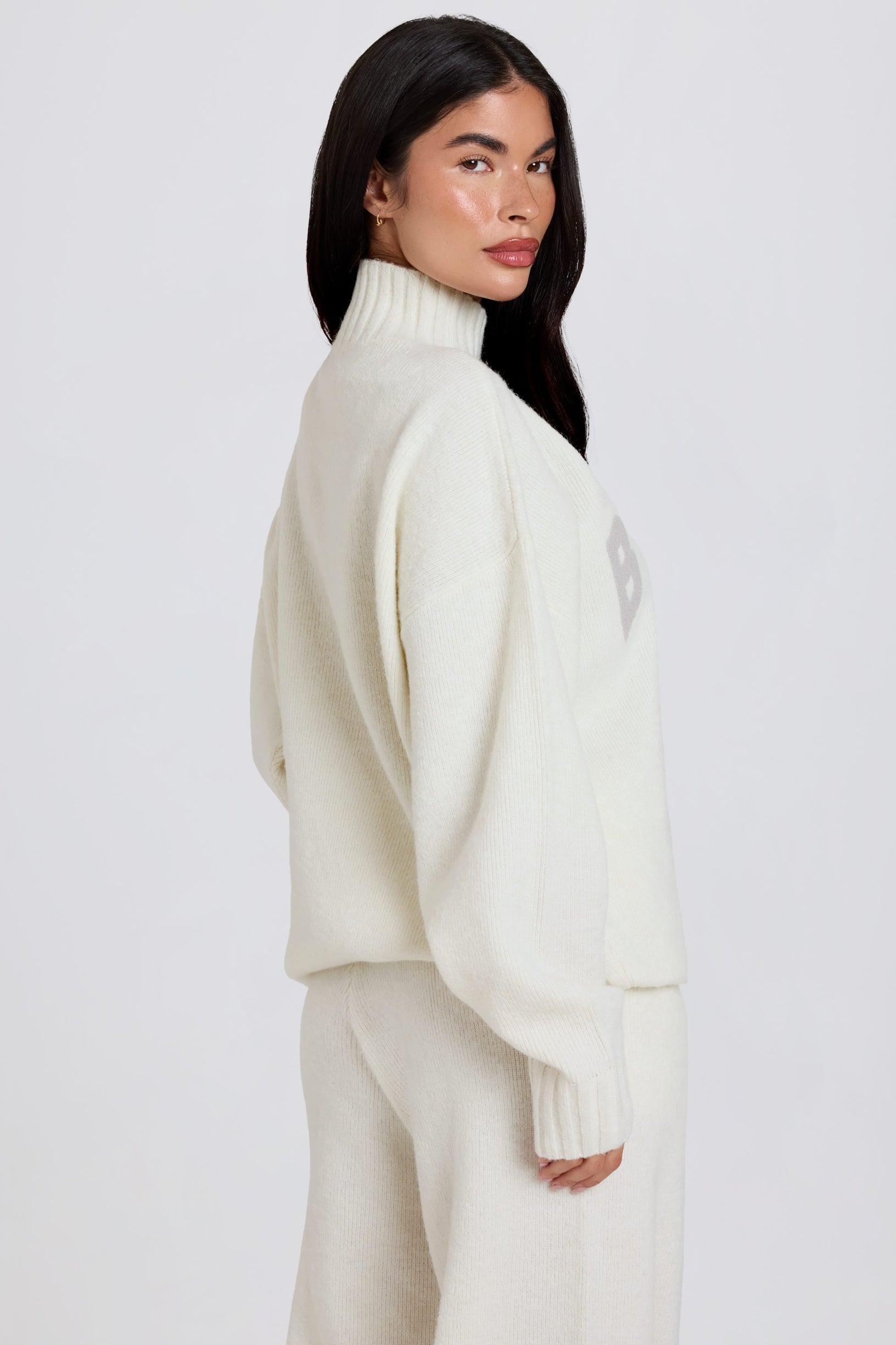 Soft Knit Oversized Jumper in Coconut - 2