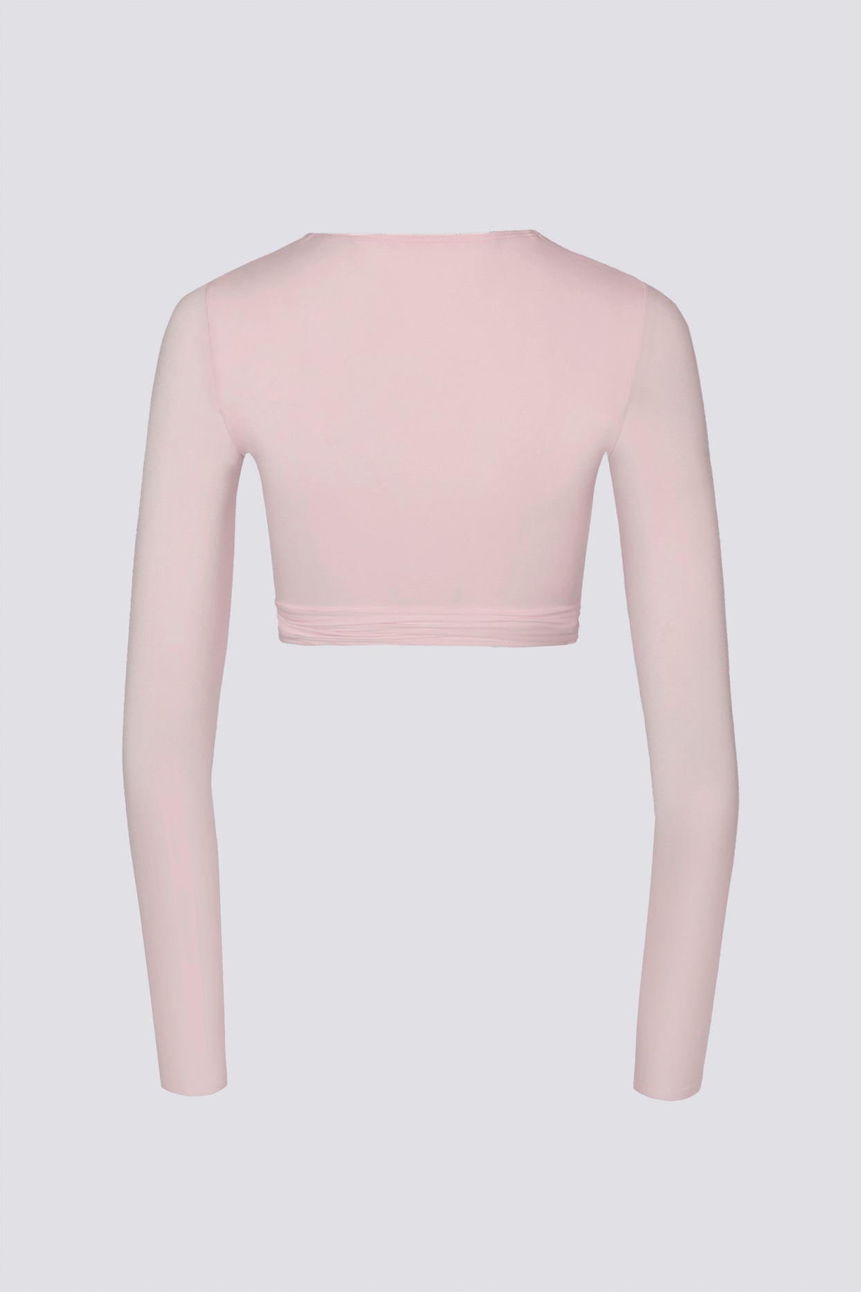 Soft Jersey Wrap Crop Top in Ballet Pink - 4