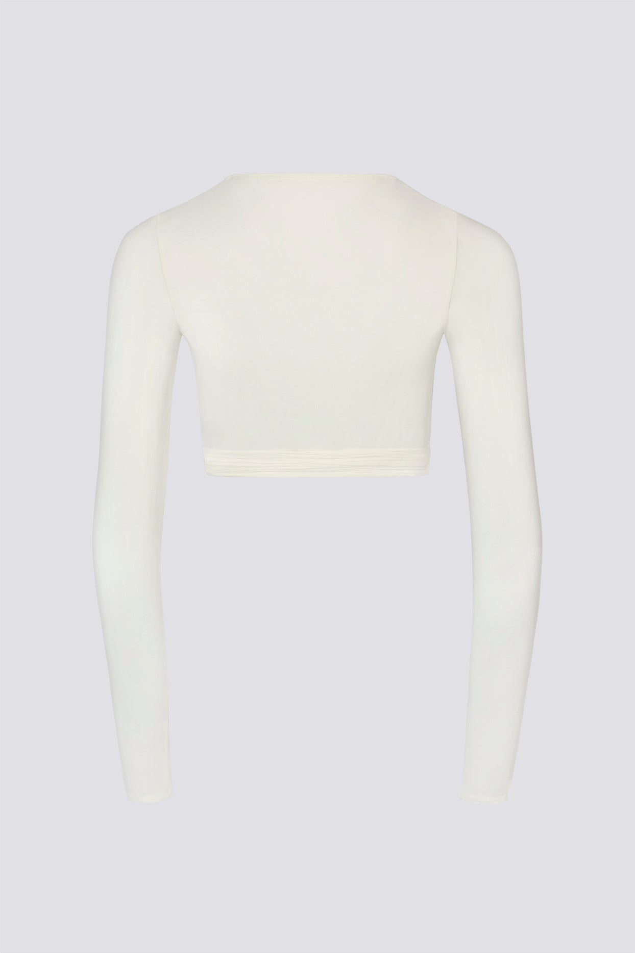 Soft Jersey Wrap Crop Top in White - 4